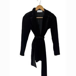 ASOS DESIGN Velvet Suit Blazer, Size 2 Petite, Black